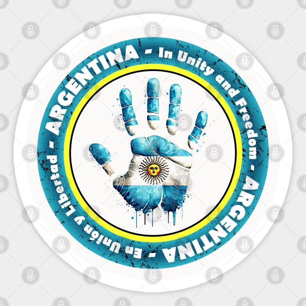 Argentina Motto Hand DNA Watercolor Art In Unity and Freedom Sticker by Sambastyles